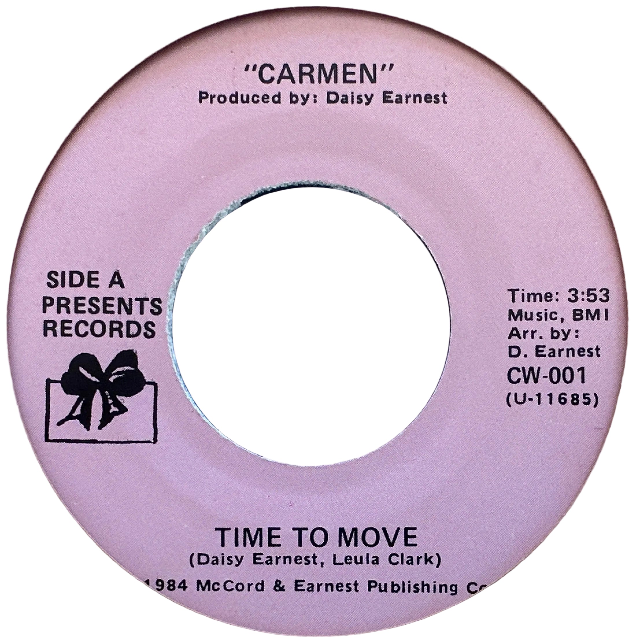 Carmen – Time To Move 7" Boogie Funk / Modern Soul  1984