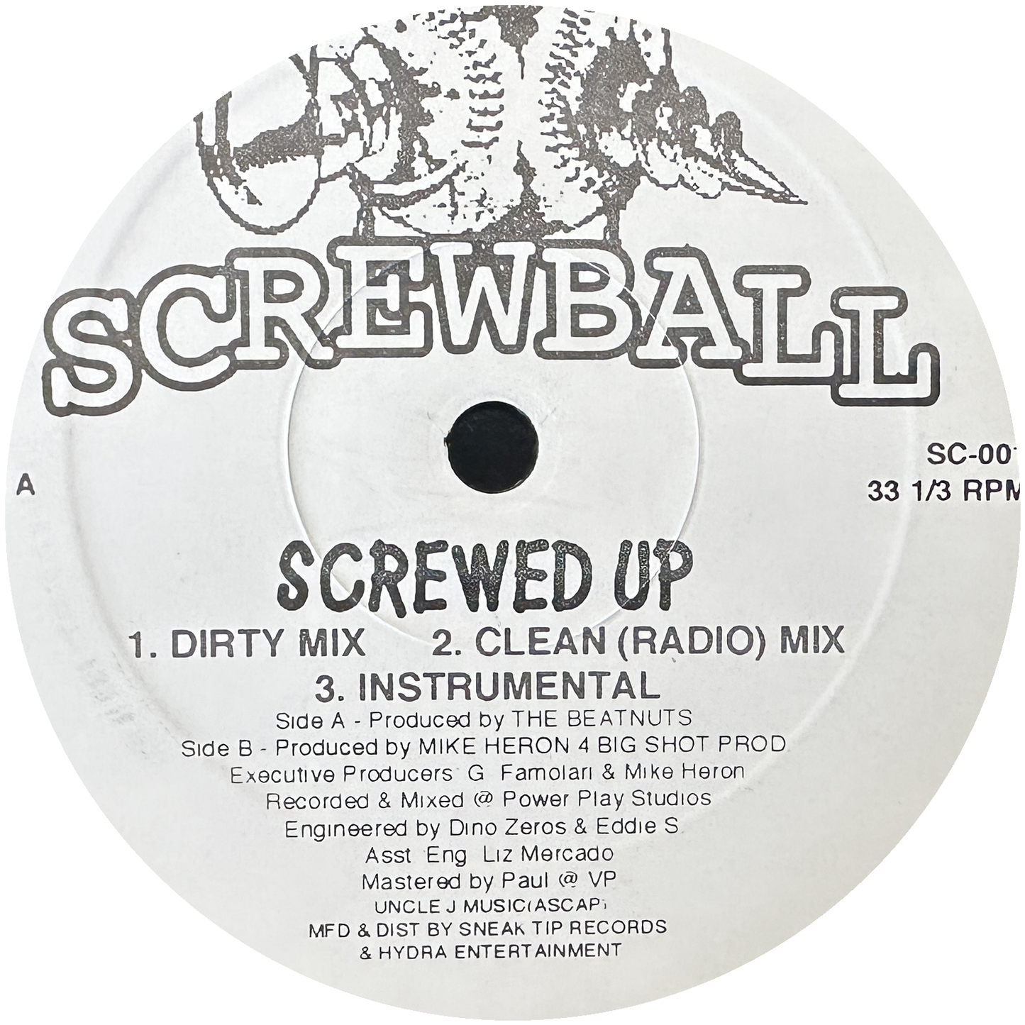 Screwball ‎– Screwed Up / They Wanna Know Why 12" Indie Rap / Boom Bap 1996 Hydra Entertainment