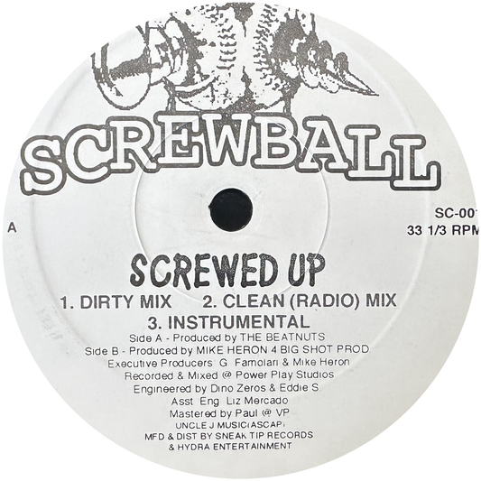 Screwball ‎– Screwed Up / They Wanna Know Why 12" Indie Rap / Boom Bap 1996 Hydra Entertainment