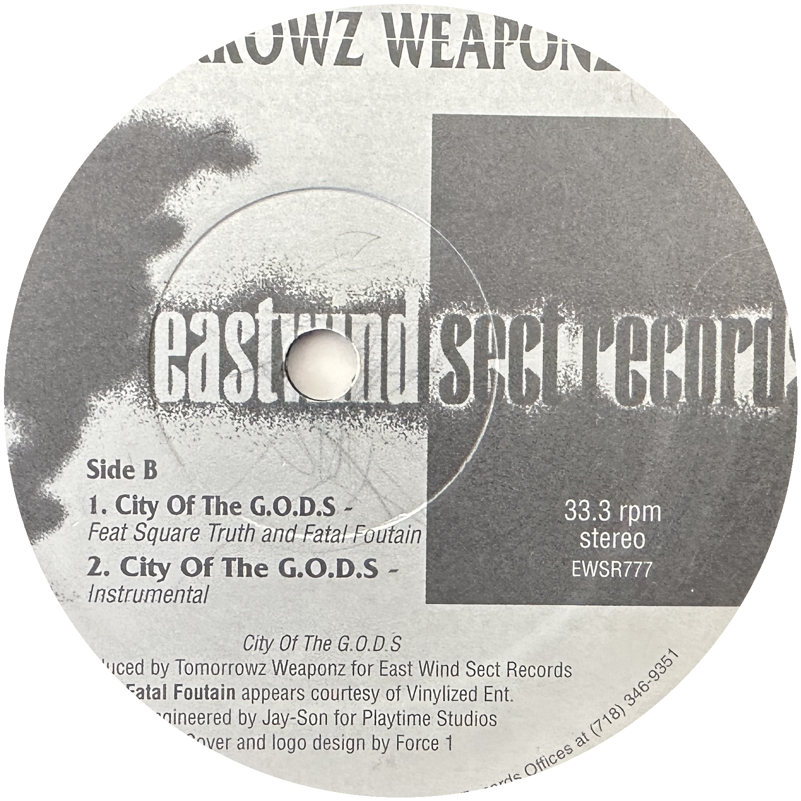 Tomorrowz Weaponz ‎– Molested Doves 12" Hip Hop / Indie Rap 1997 Eastwind Sect Records