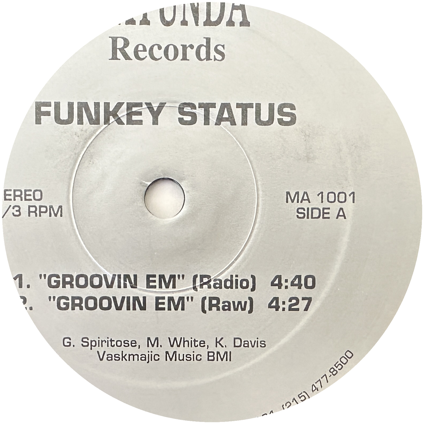 Funkey Status ‎– "Groovin Em" 12" Hip Hop / Indie Rap Matunda Records