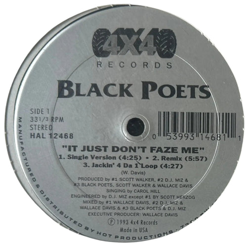 Black Poets – It Just Don't Faze Me / Da Hand That Rob's The Craddle 12" Hip Hop / Random Rap 1993