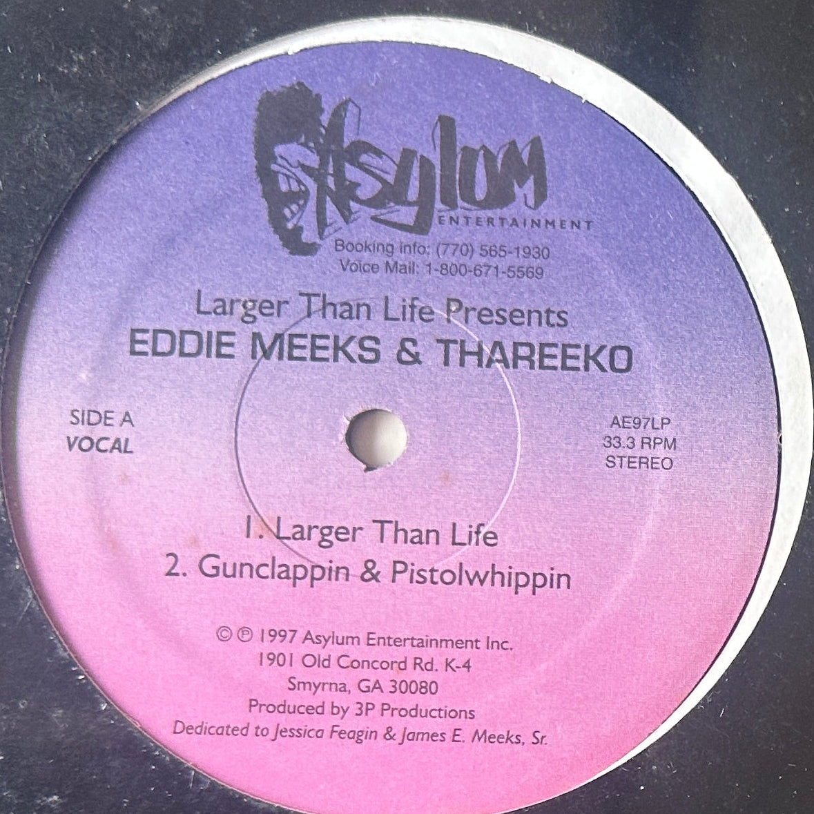Eddie Meeks & Thareeko ‎– Larger Than Life 12" Hip Hop / Indie Rap 1997