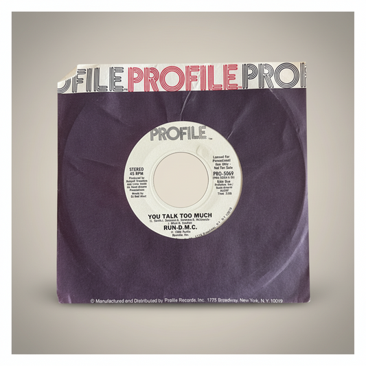 Run-D.M.C. ‎– You Talk Too Much - 7" Electro / Rap / Hip Hop Promo Profile 1985