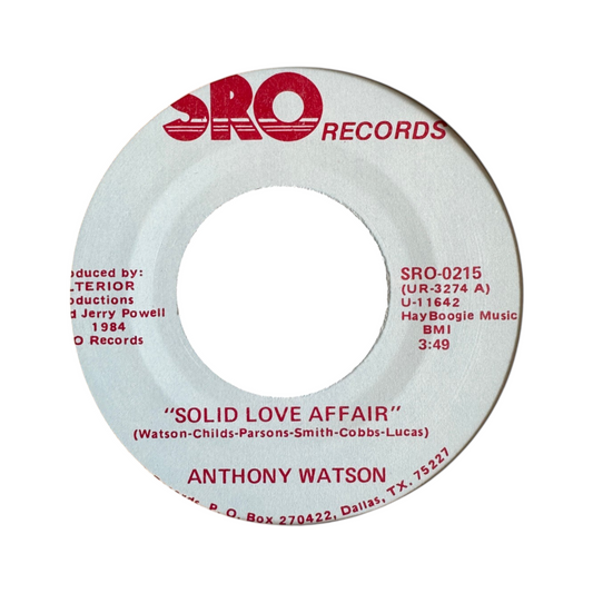 Anthony Watson ‎– Solid Love Affair 7" Soul Funk 1984