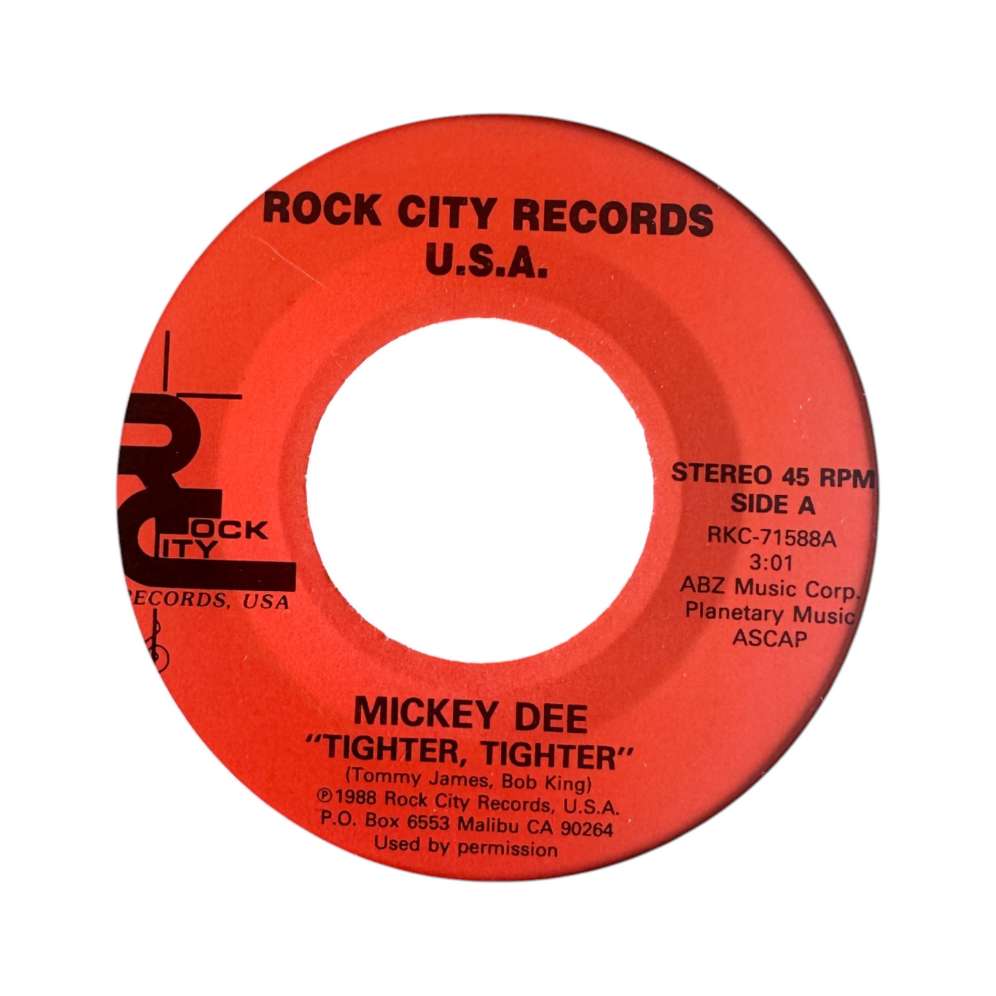 Mickey Dee – Me & You 7" A.O.R Soul / Funk Rock City Records