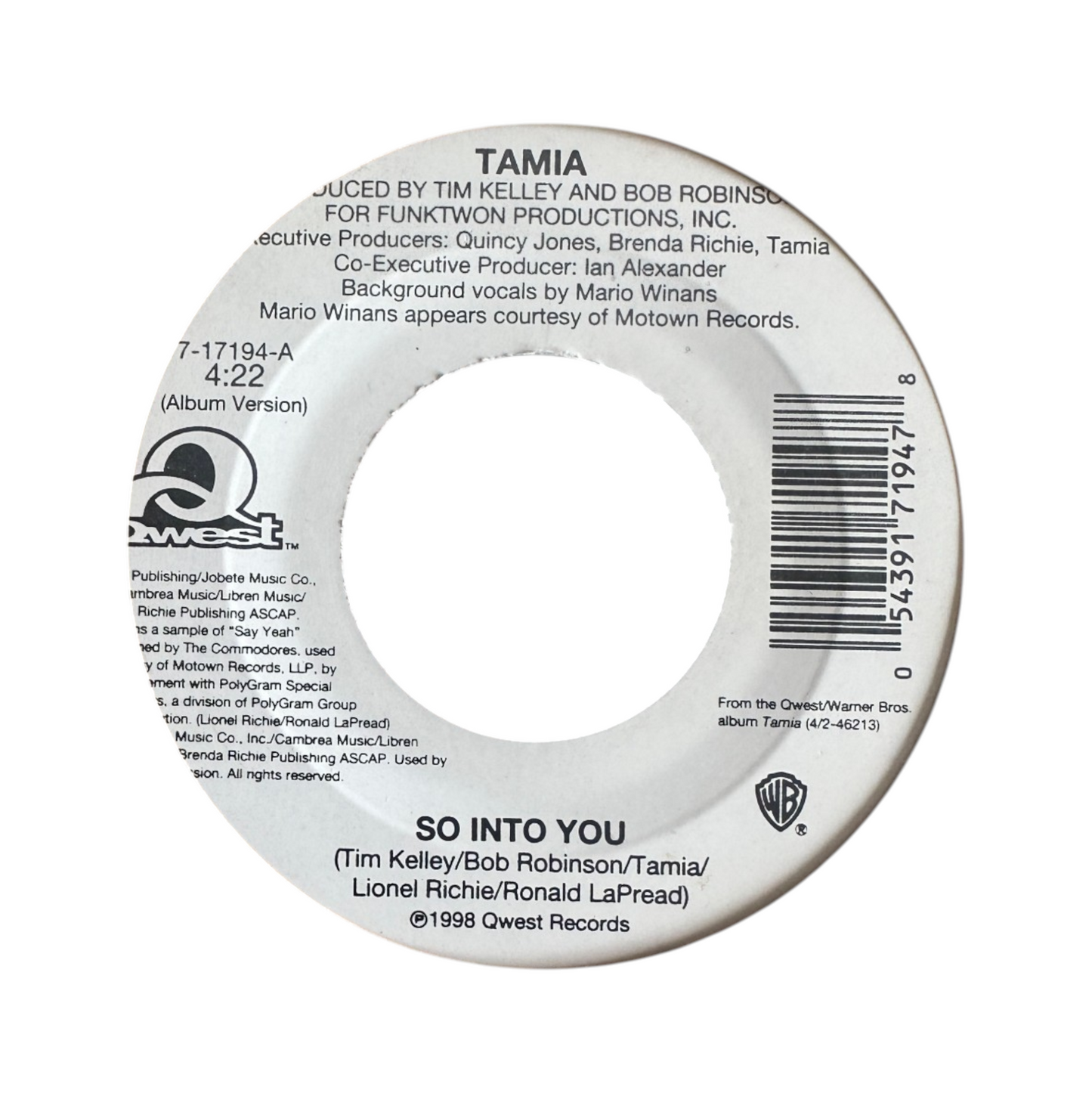 Tamia – So Into You 7" R&B / Hip Hop 1998