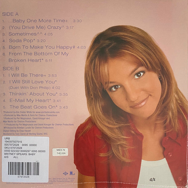 Britney Spears ‎– ...Baby One More Time LP Limited Edition Reissue Clear With Pink Splatter UO
