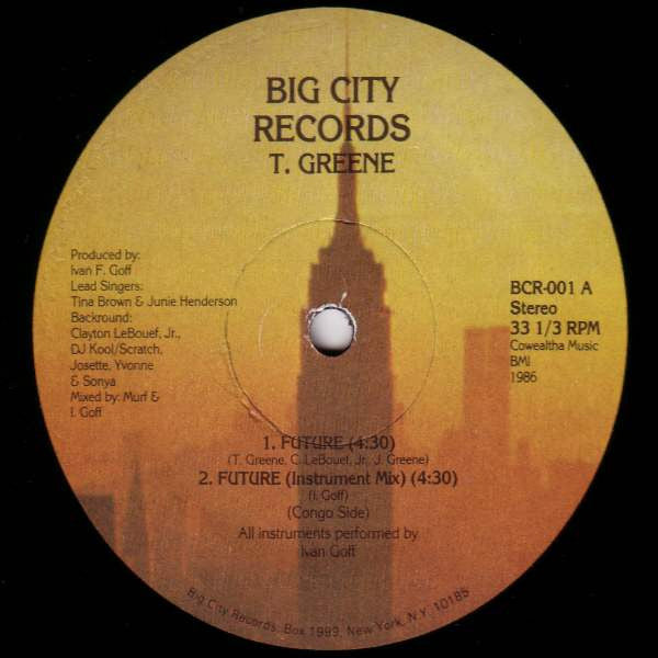 T.Greene - Future 12" Electro / Rap / Go Go 1986
