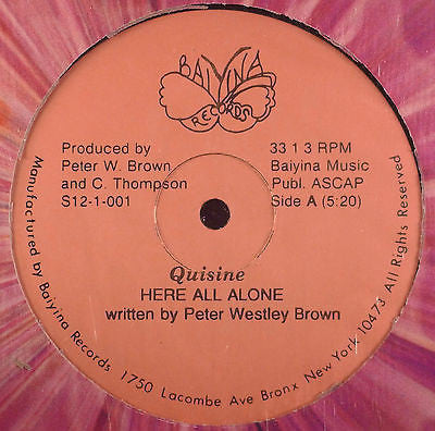 Quisine ‎– Here All Alone 12" Soul / Funk / Boogie 1986