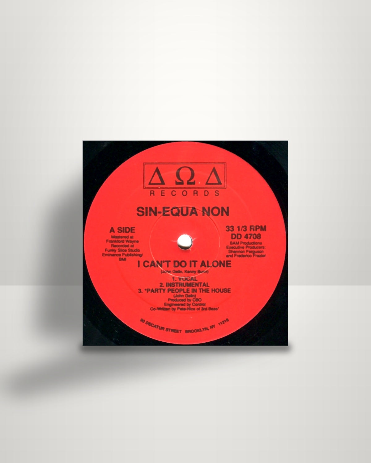 Sin-Equa Non – I Can't Do It Alone - 12" - ∆ Ω ∆ Records US