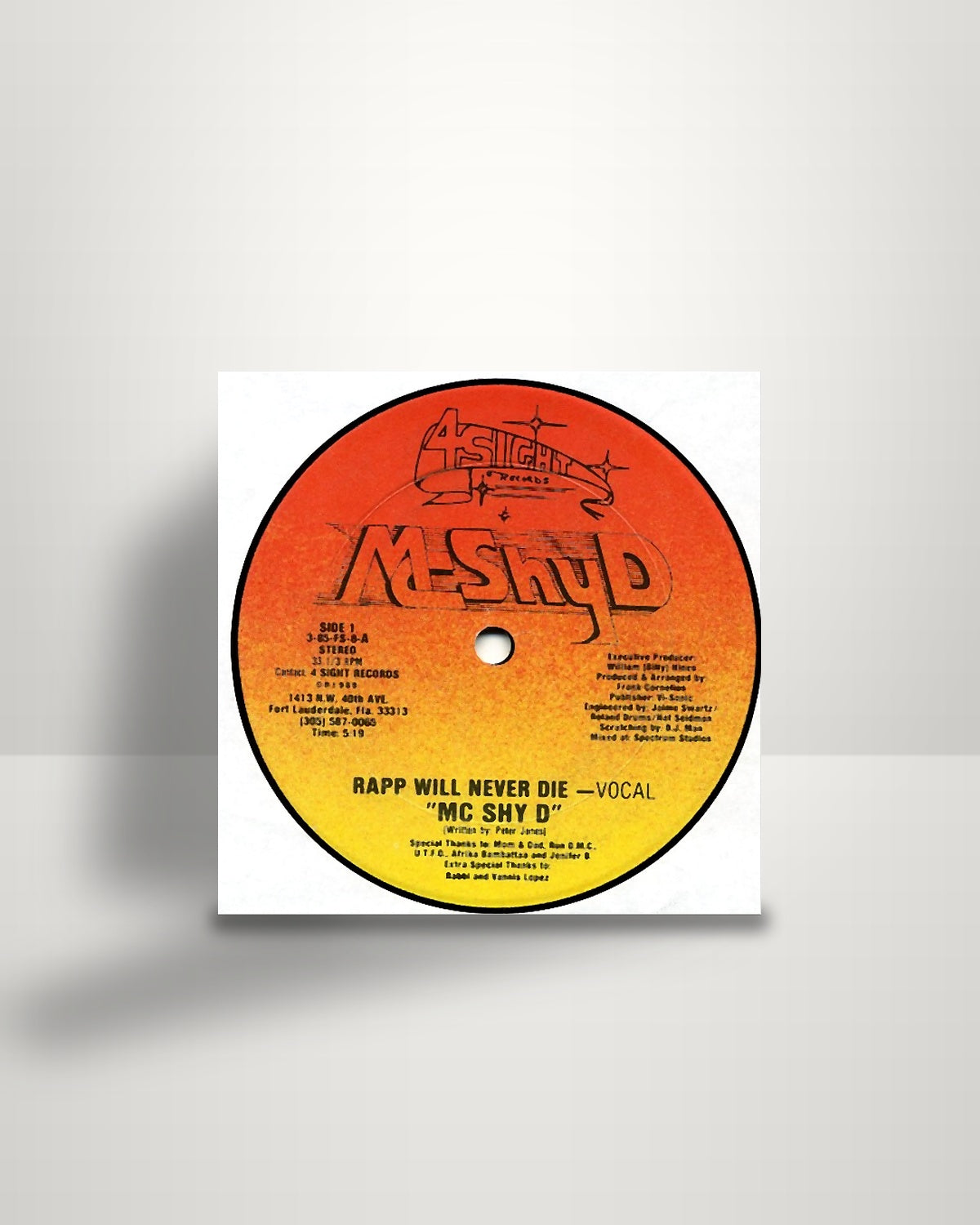 MC Shy D – Rapp Will Never Die - 12" - 4 Sight Records US 1985