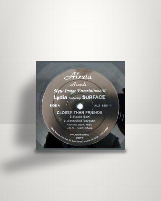 Ms. Lydia Featuring Surface – Closer Than Friends - 12" - Alexia Records US 1997