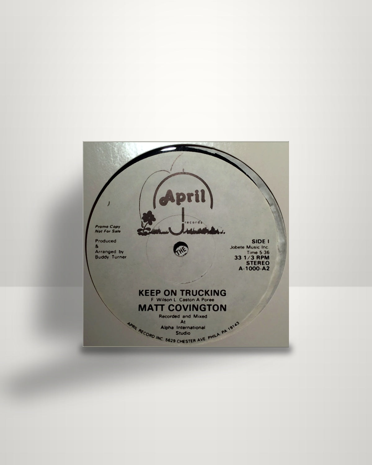 Matt Covington – Keep On Trucking - 12" - April Records US