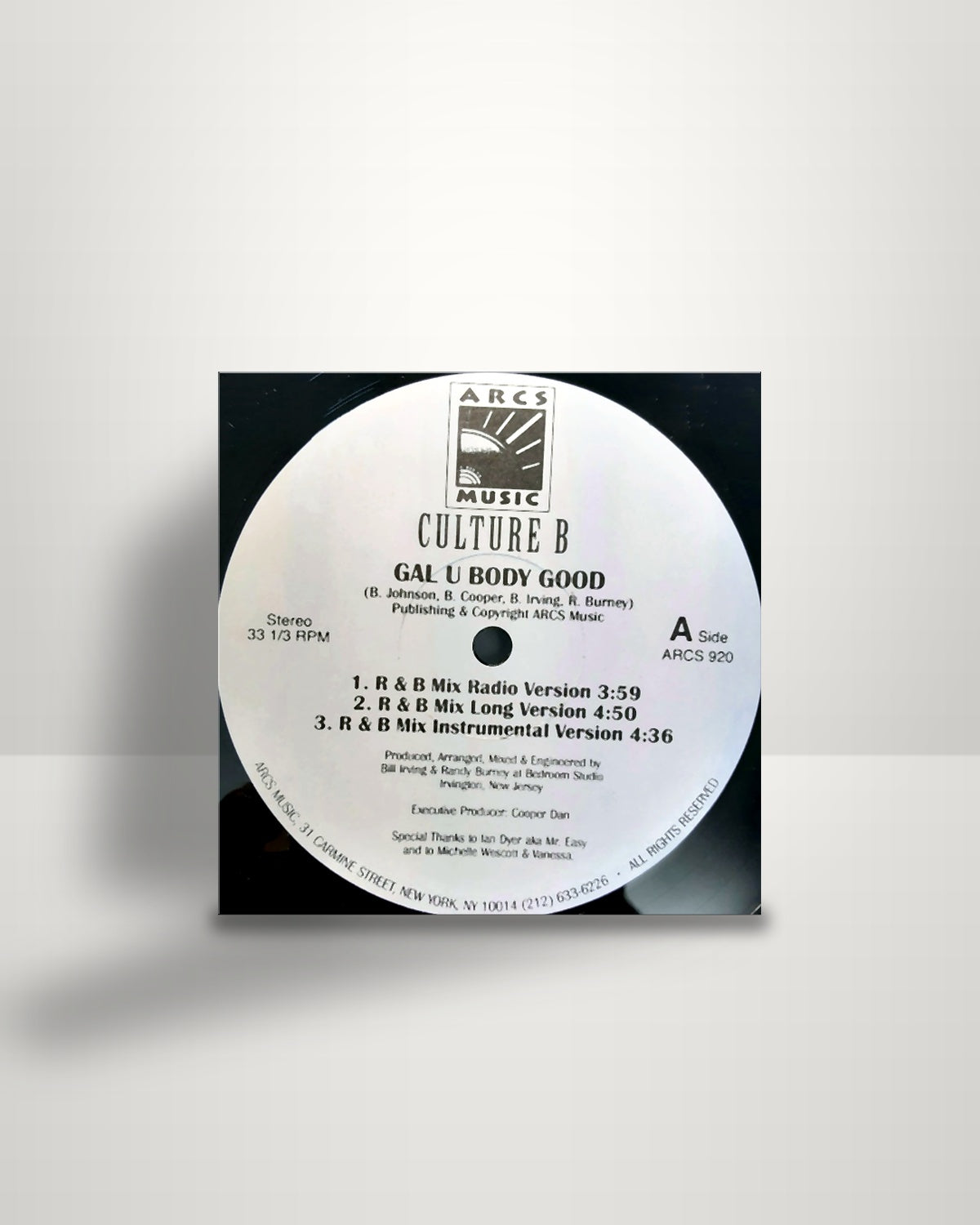 Culture B – Gal U Body Good - 12" - Arcs Music US