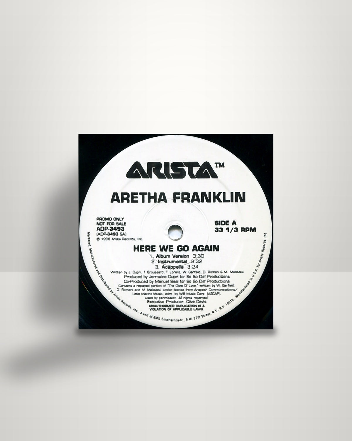 Aretha Franklin – Here We Go Again - 12" - Arista US 1998