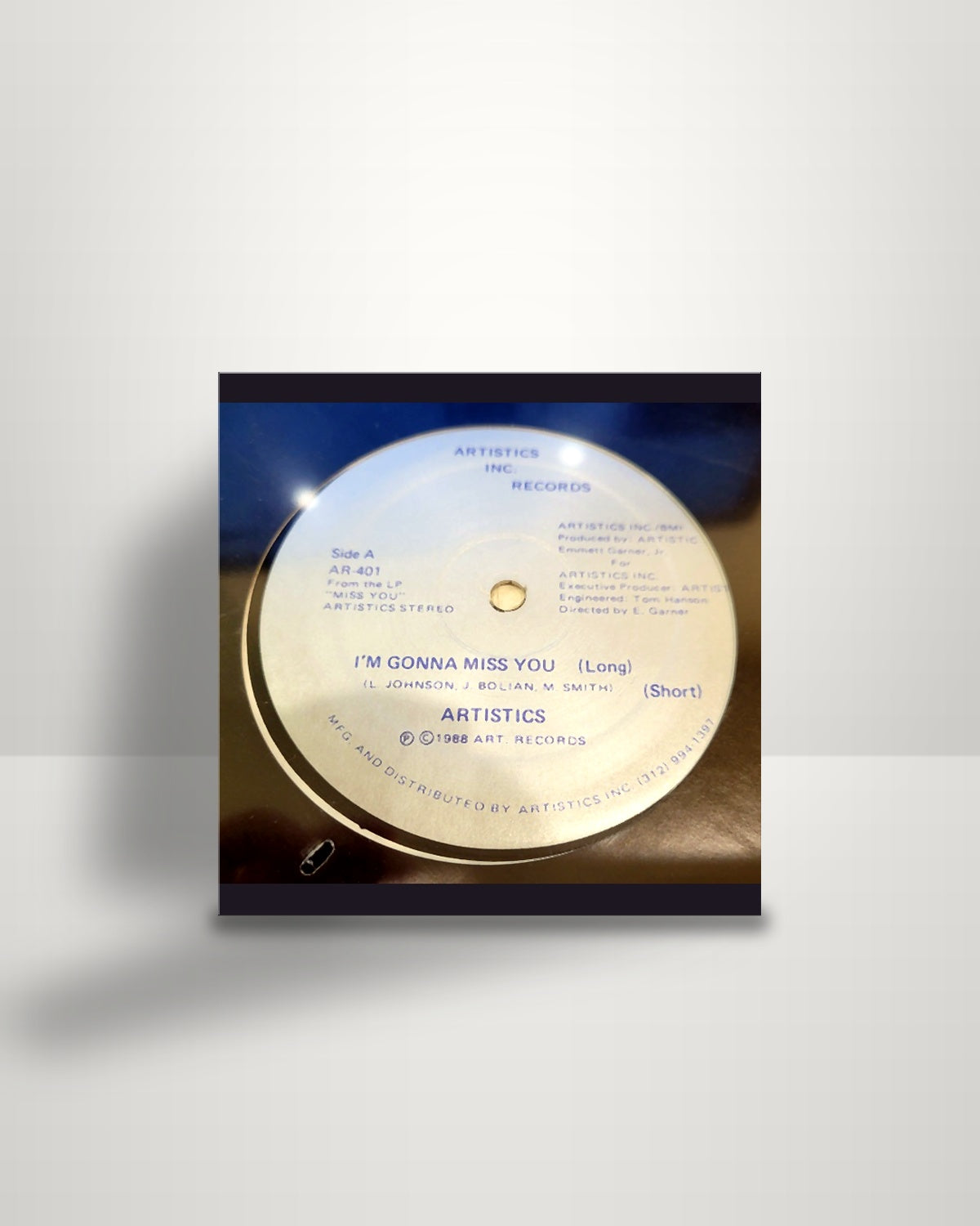 The Artistics – I'm Gonna Miss You - 12" - Artistics Inc. Records US 1988