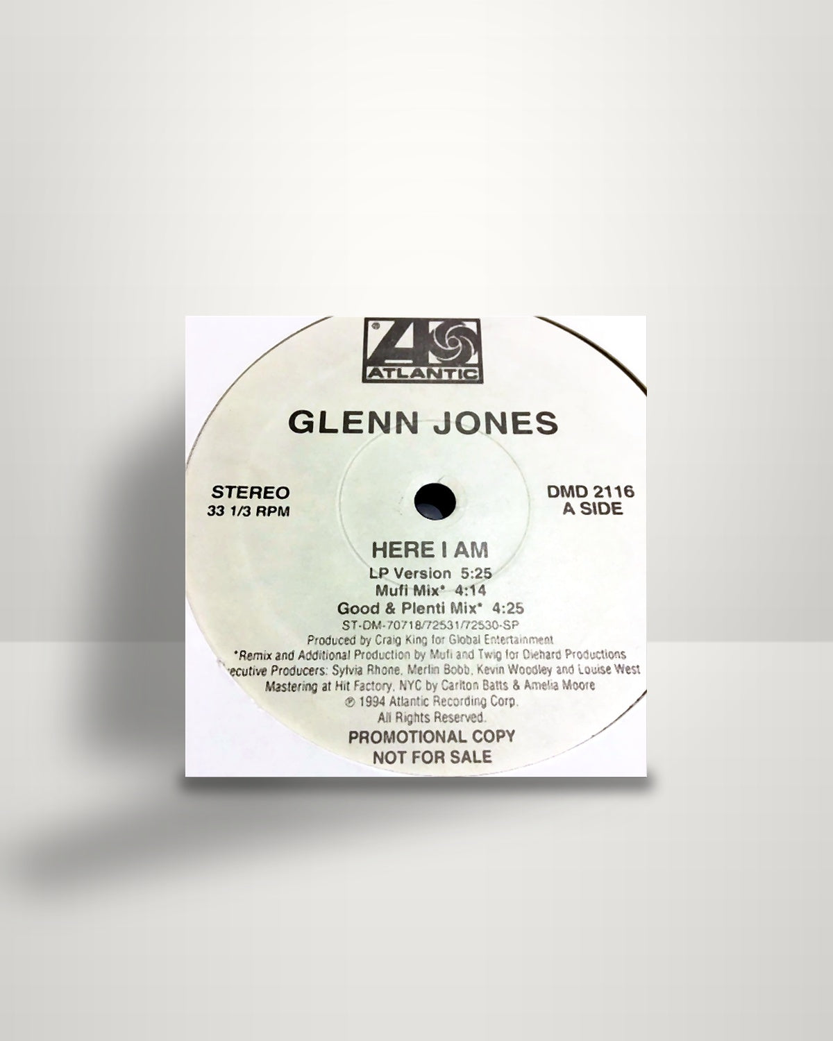 Glenn Jones – Here I Am / Round And Round (Remix) - 12" - Atlantic US 1994