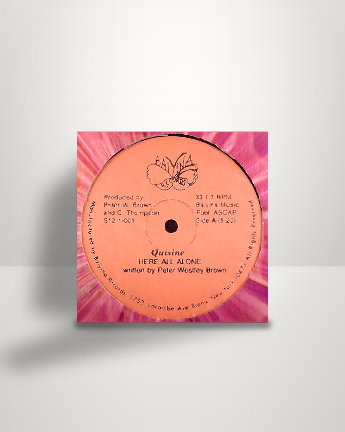 Quisine – Here All Alone - 12" - Baiyina Records US 1986