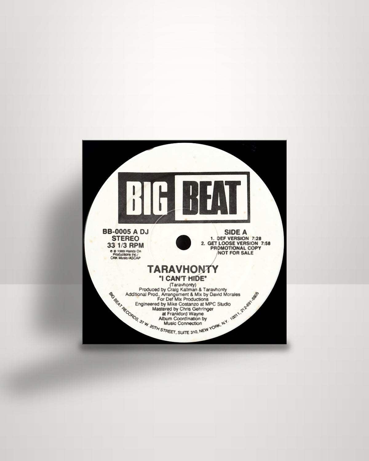 Taravhonty – I Can't Hide - 12" - Big Beat US 1989