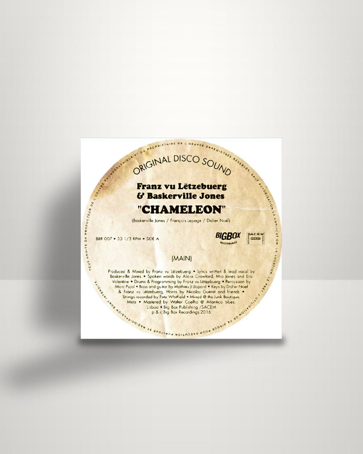 Franz vu Lëtzebuerg & Baskerville Jones – Chameleon - 12" - Big Box Recordings FR 2016