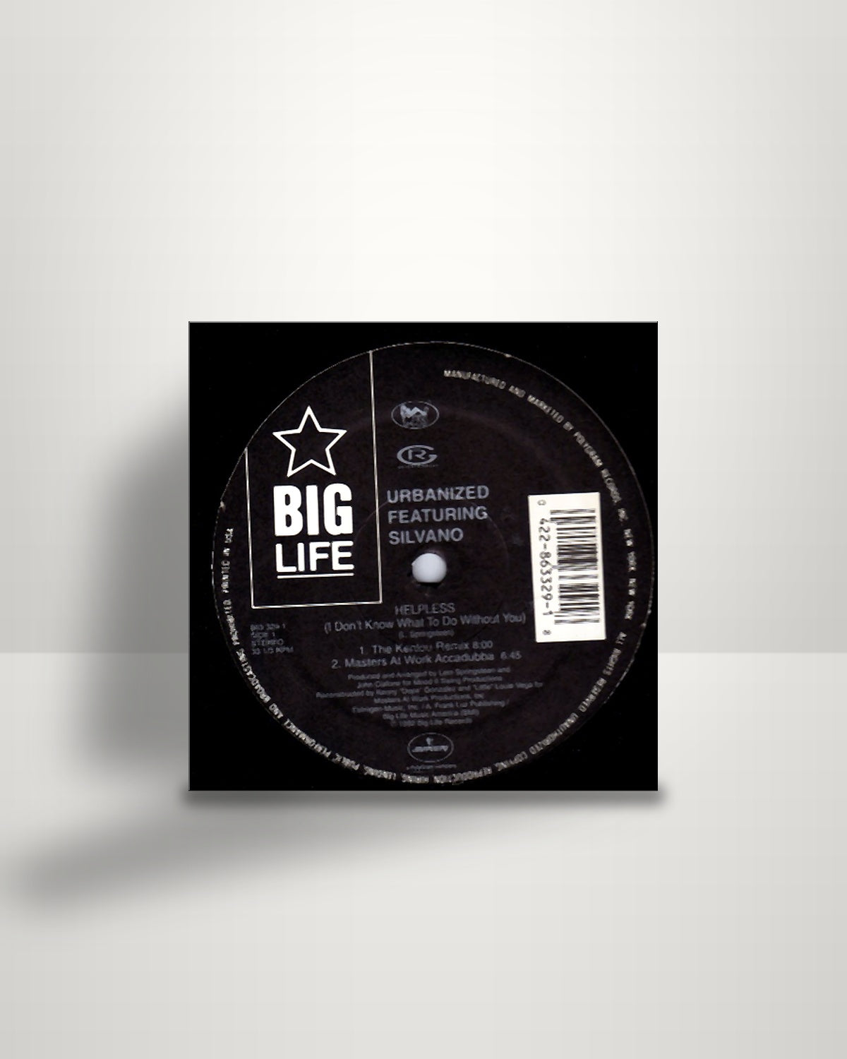 Urbanized Featuring Silvano – Helpless (I Don't Know What To Do Without You) - 12" - Big Life US 1992