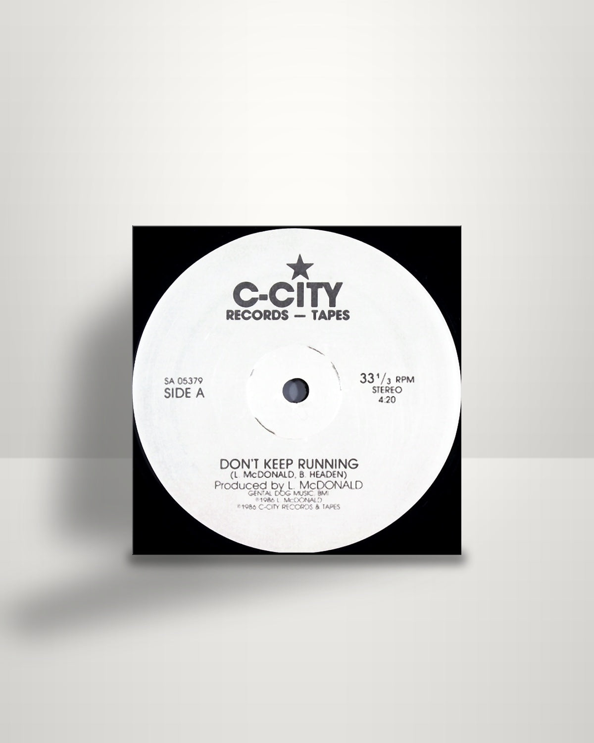 Lee McDonald – Don't Keep Running - 12" - C-City Records & Tapes US 1986
