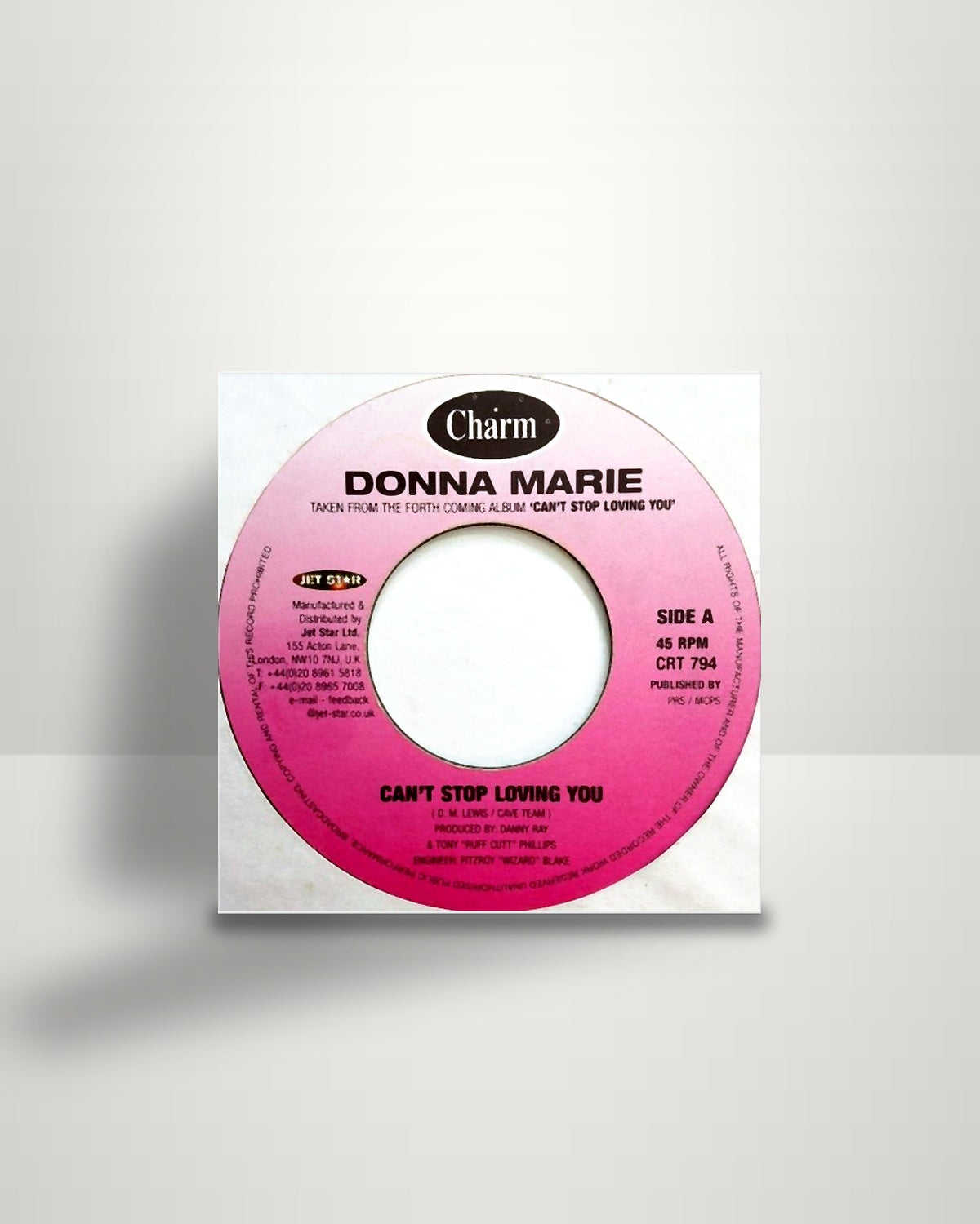 Donna Marie – Can't Stop Loving You - 7" - Charm UK 2000