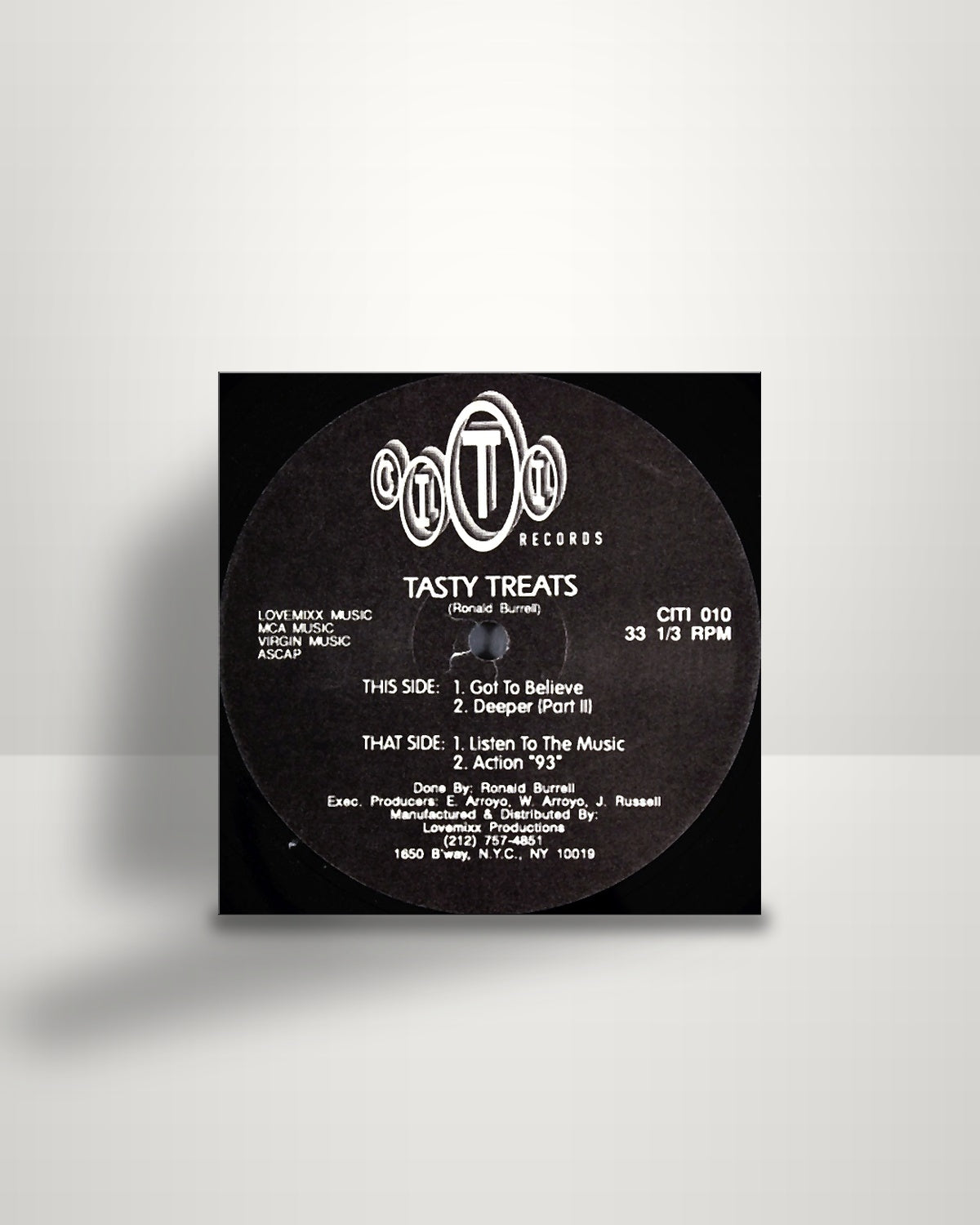 Tasty Treats – Got To Believe - 12" - Citi Records US 1993