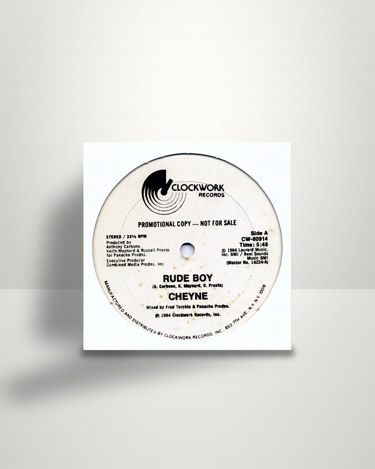 Cheyne – Rude Boy - 12" - Clockwork Records US 1984