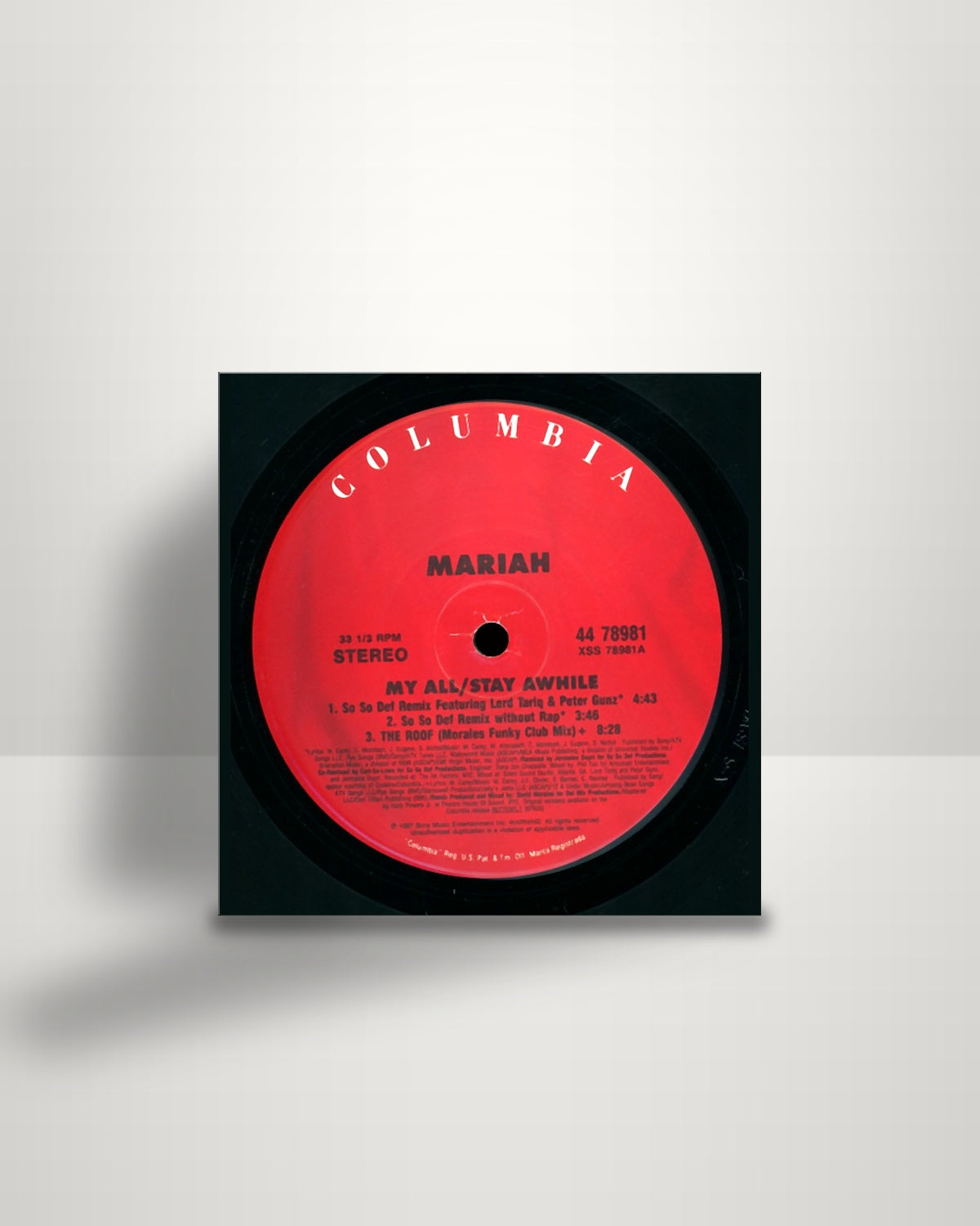 Mariah Carey – My All / Stay Awhile - 12" - Columbia US 1997