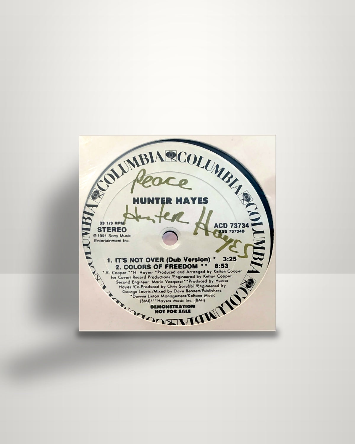 Hunter Hayes – It's Not Over - 12" - Columbia US 1991