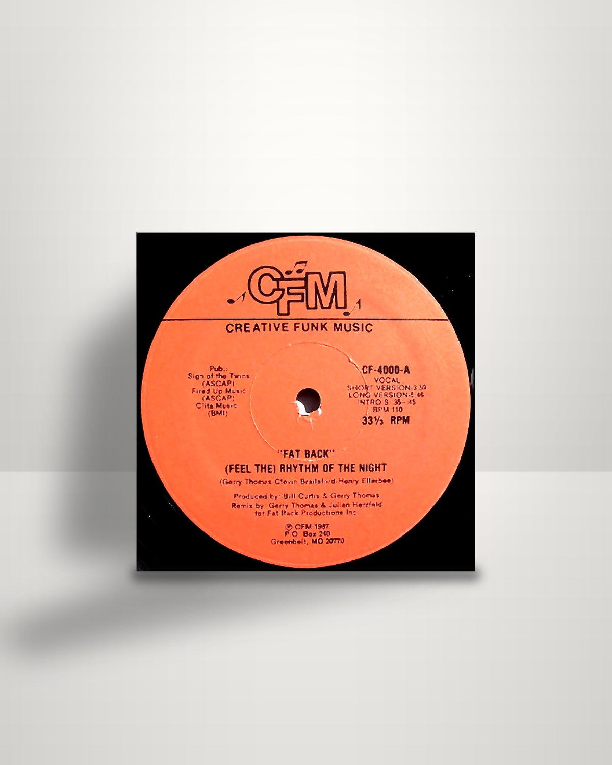 The Fatback Band – (Feel The) Rhythm Of The Night - 12" - Creative Funk US 1987