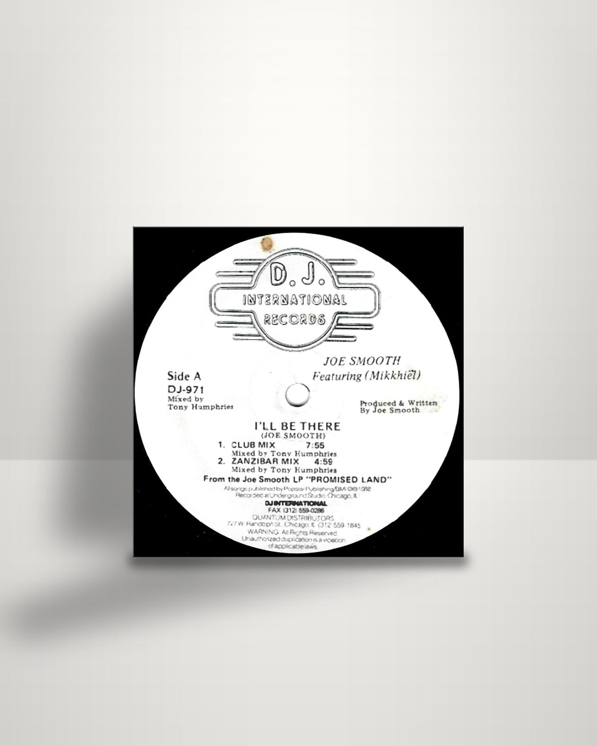 Joe Smooth Featuring Mike Benson – I'll Be There - 12" - D.J. International Records US 1988
