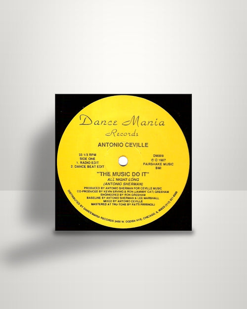 Antonio Ceville – The Music Do It (All Night Long) - 12" - Dance Mania US 1987