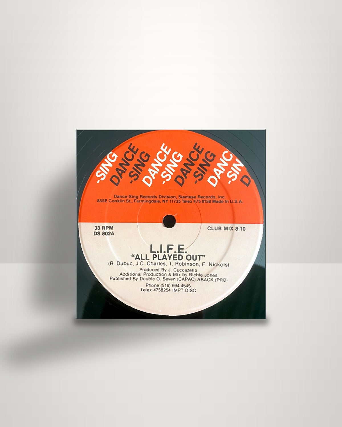 L.I.F.E. – All Played Out - 12" - Dance-Sing Records US 1986