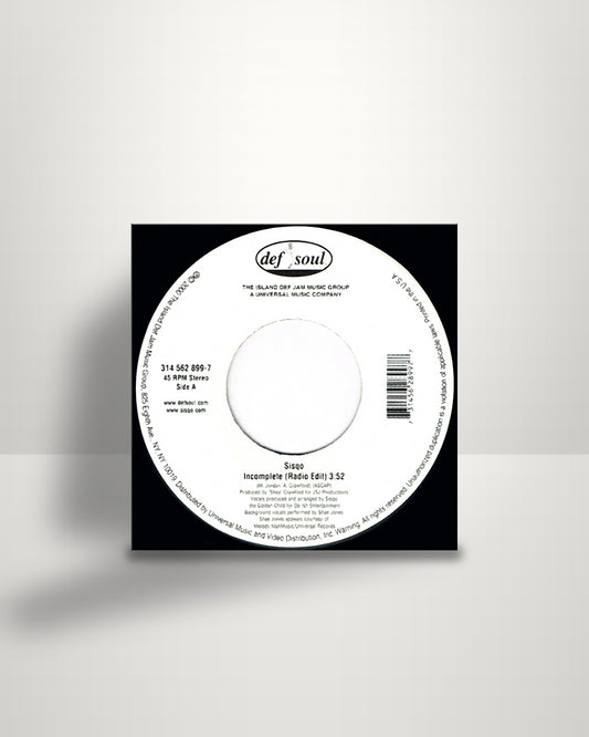 Sisqo – Incomplete - 7" - Def Soul US 2000