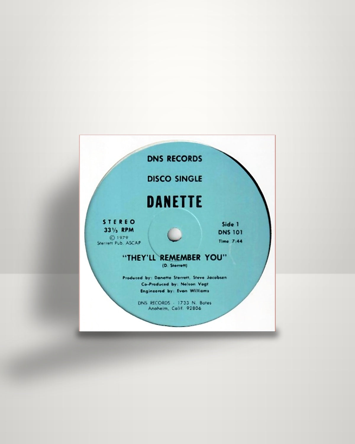 Danette – They'll Remember You - 12" - DNS RECORDS US 1979