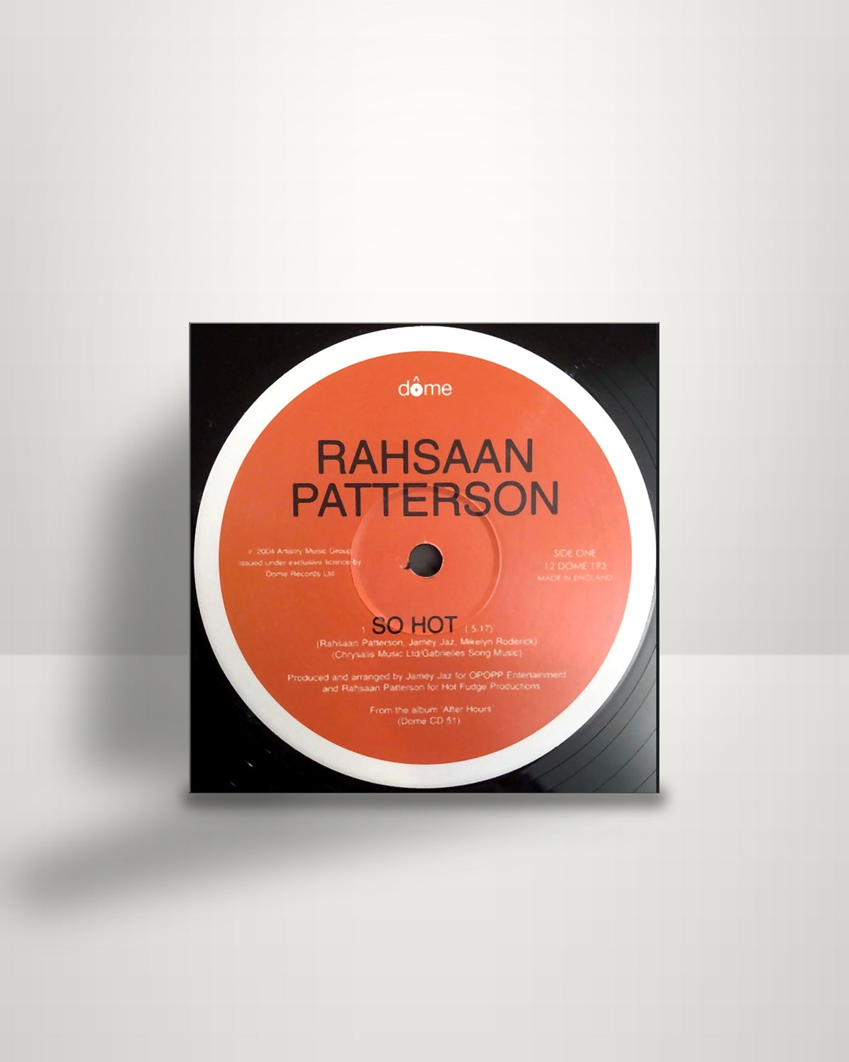 Rahsaan Patterson – So Hot - 12" - Dome Records UK 2004