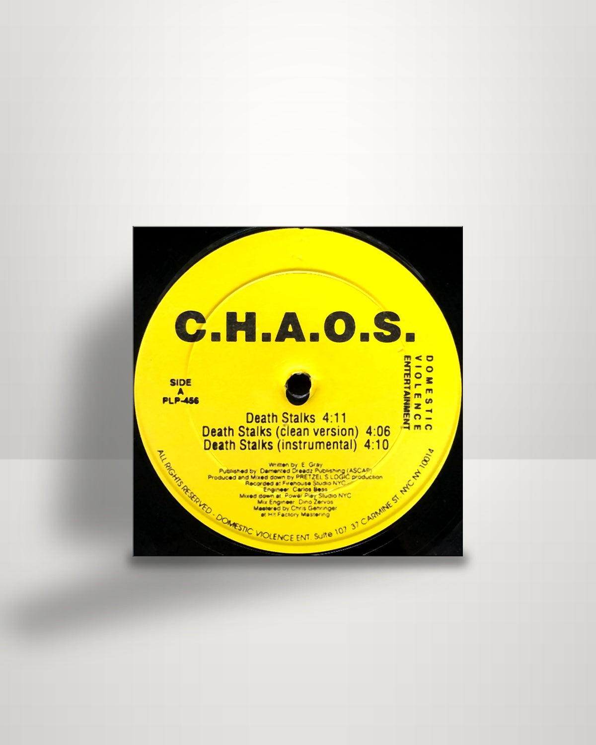 C.H.A.O.S. – Death Stalks - 12" - Domestic Violence Entertainment US 1996
