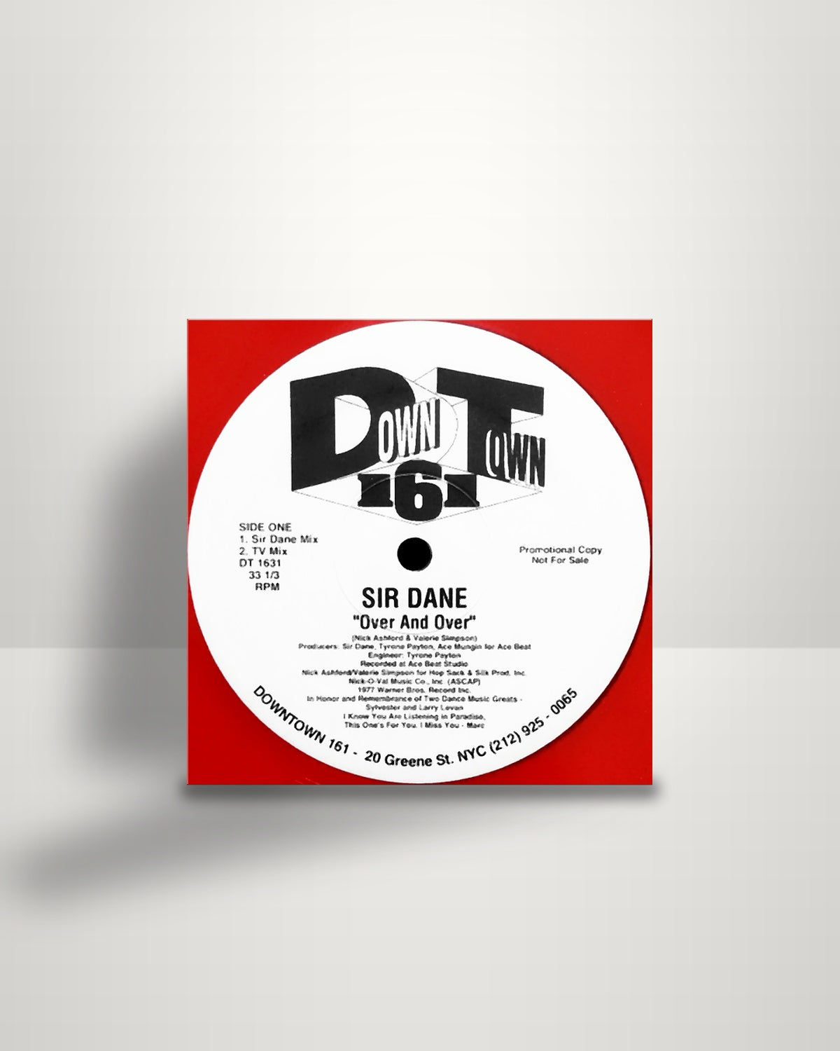 Sir Dane – Over And Over - 12" - Downtown 161 US 1995