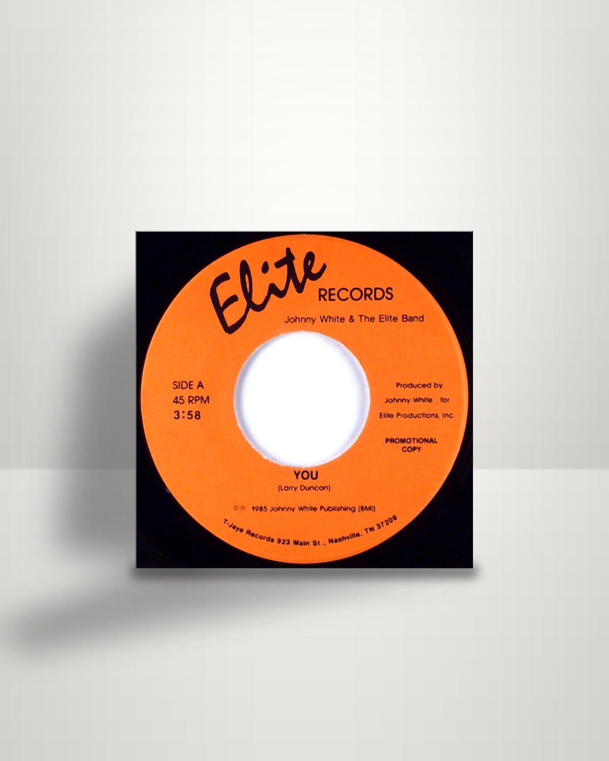 The Johnny White & Elite Band – You / Beach Music - 7" - Elite Records US 1985