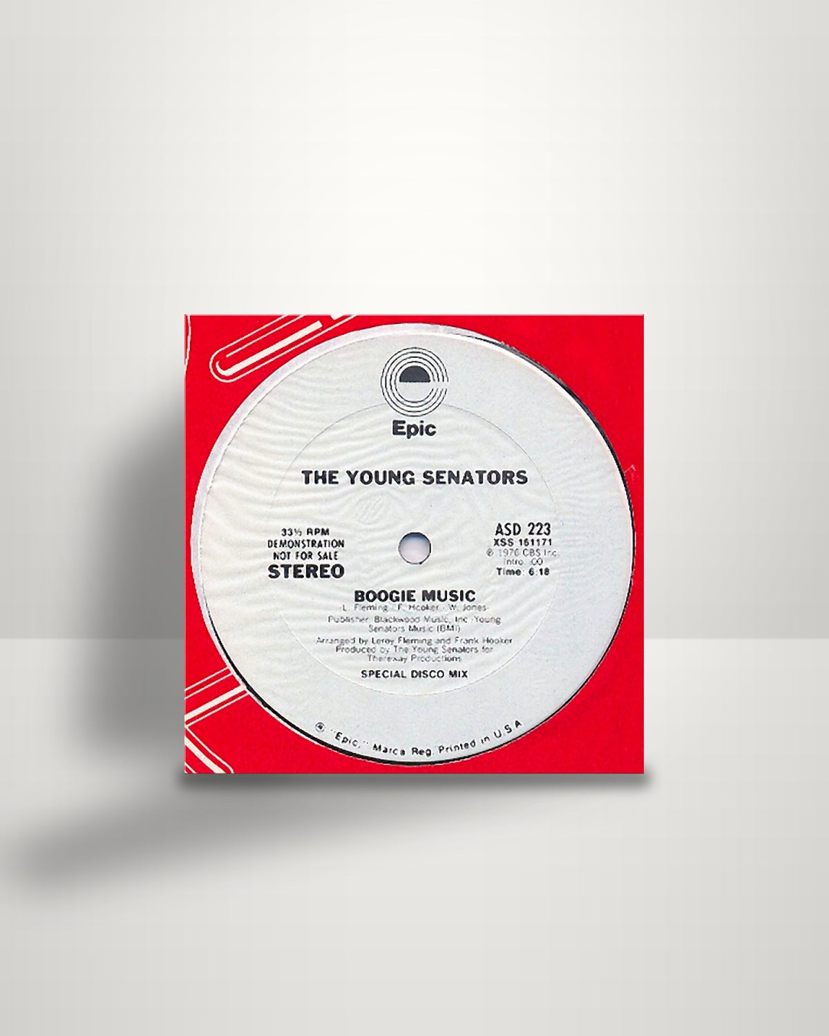 The Young Senators – Boogie Music - 12" - Epic US 1976