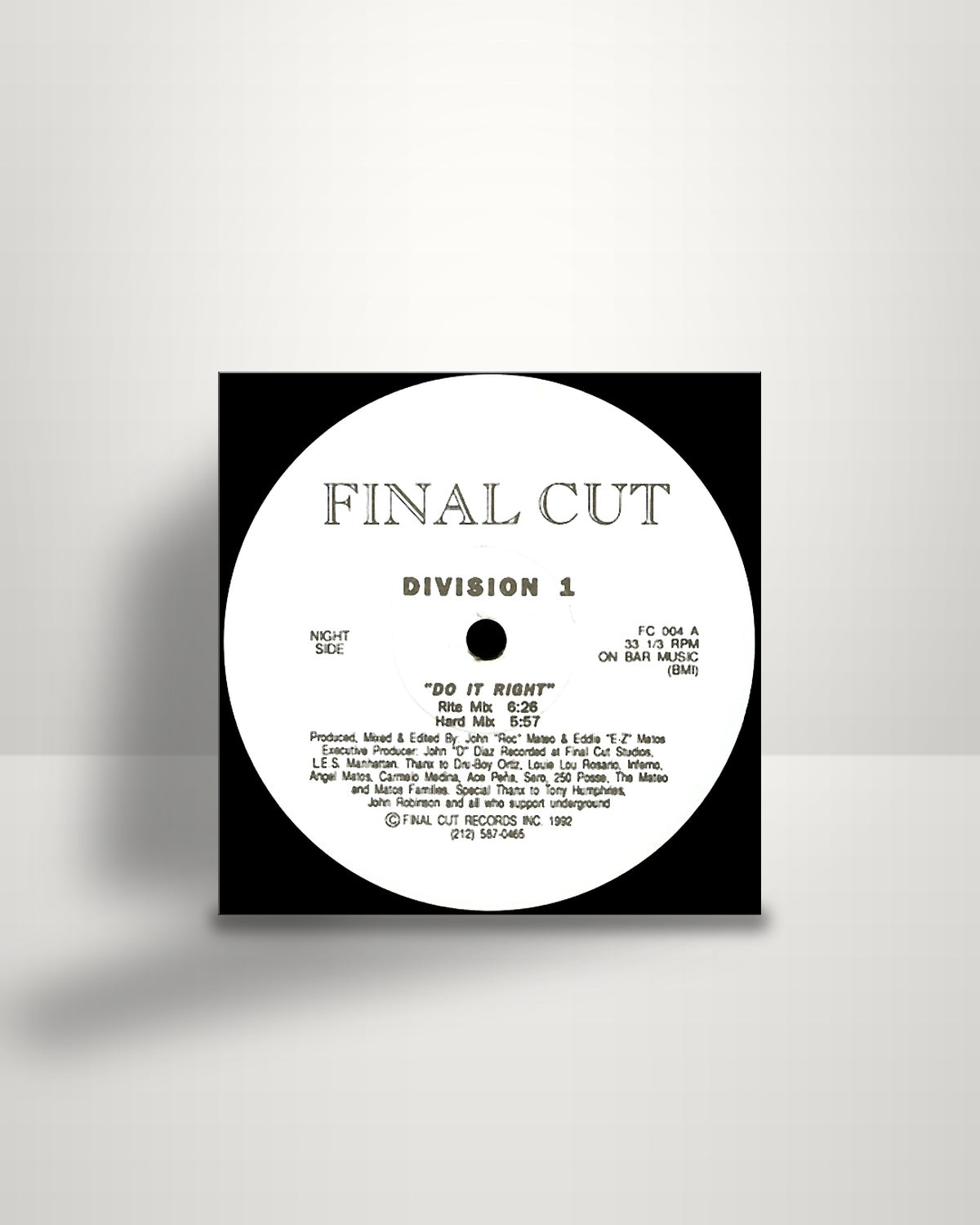 Division 1 – Do It Right - 12" - Final Cut US 1992