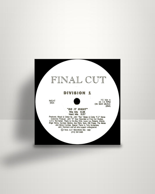Division 1 – Do It Right - 12" - Final Cut US 1992