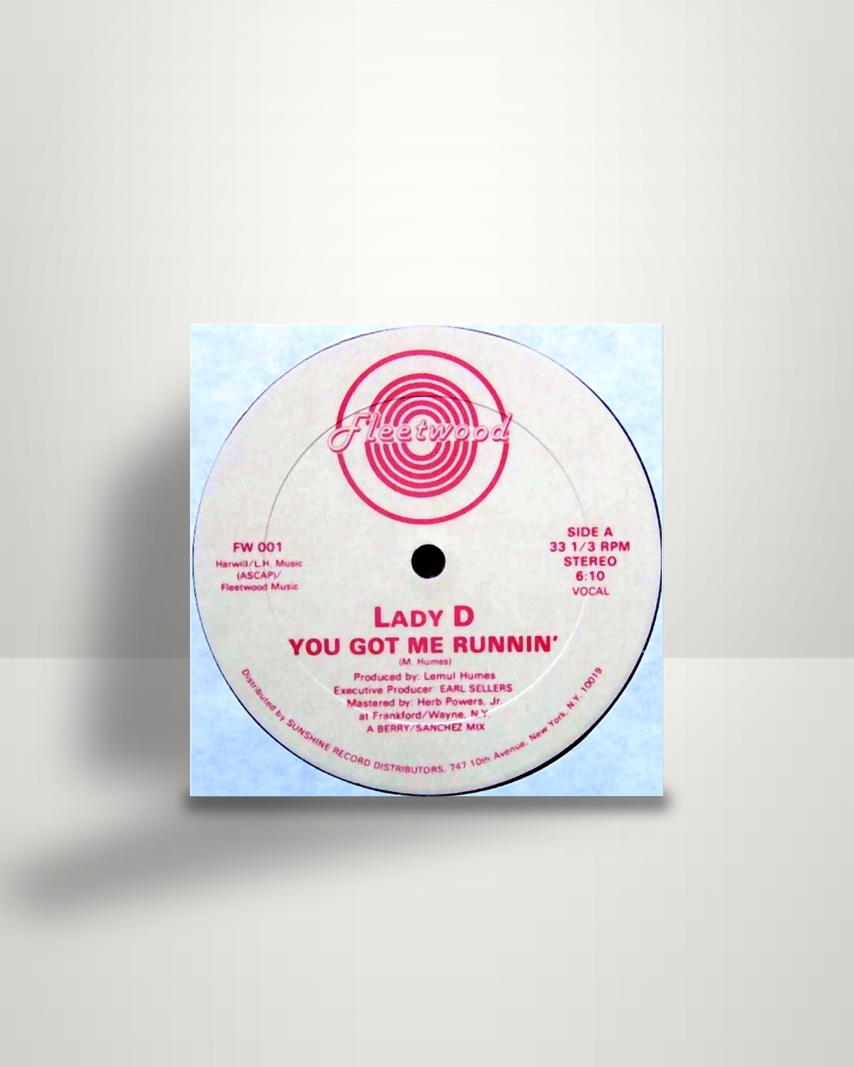 Lady D – You Got Me Runnin' - 12" - Fleetwood Records US 1984