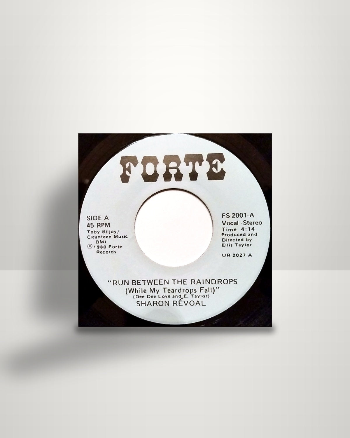 Sharon Revoal – Run Between The Raindrops (While My Teardrops Fall) - 7" - Forte Records US 1980