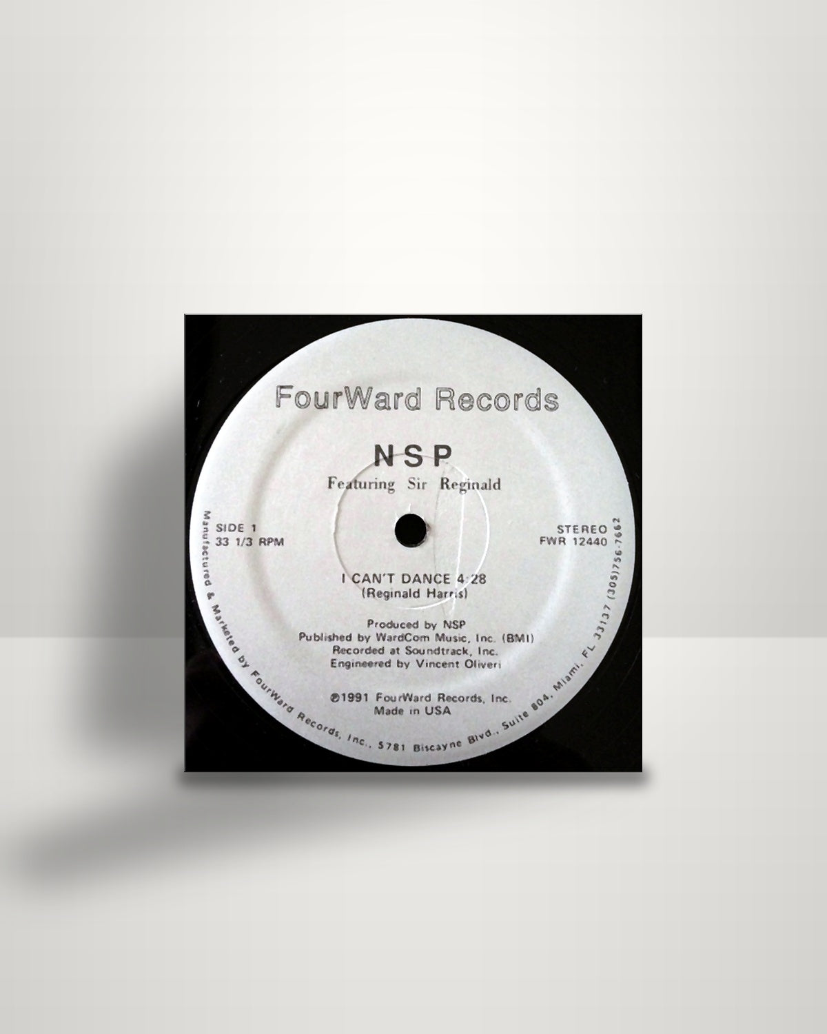 N S P Featuring Reginald Harris – I Can't Dance - 12" - FourWard Records US 1991