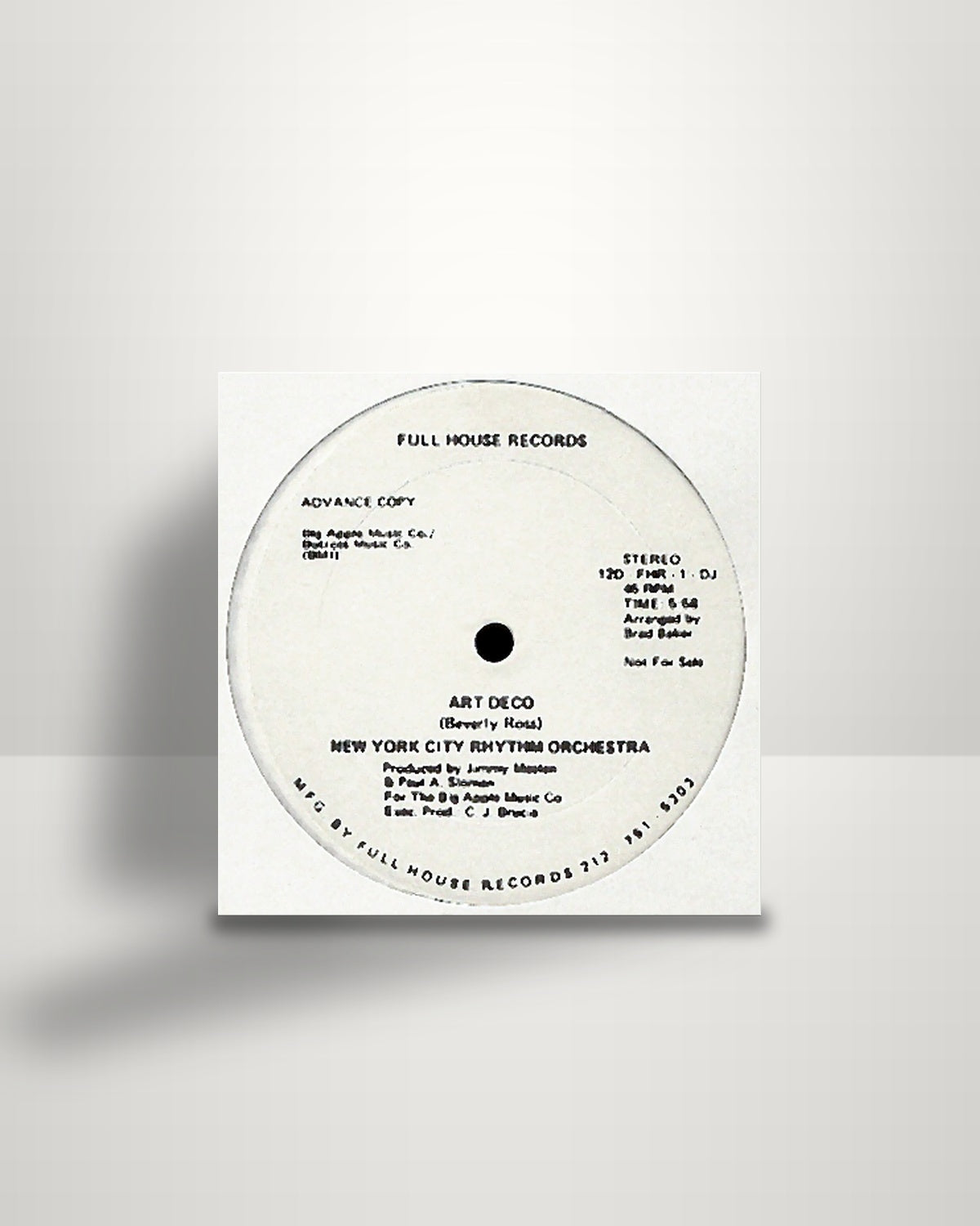 New York City Rhythm Orchestra – Art Deco - 12" - Full House Records US 1976
