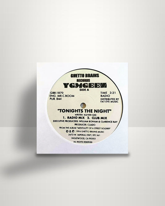 YGM Geez – Tonights The Night - 12" - Ghetto Brains Records US 1994